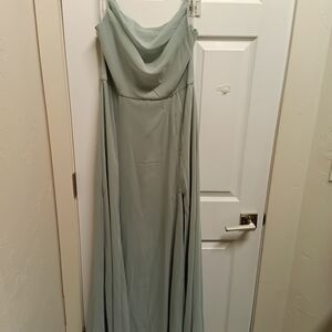 Dusty Sage Evening Bridesmaid Gown